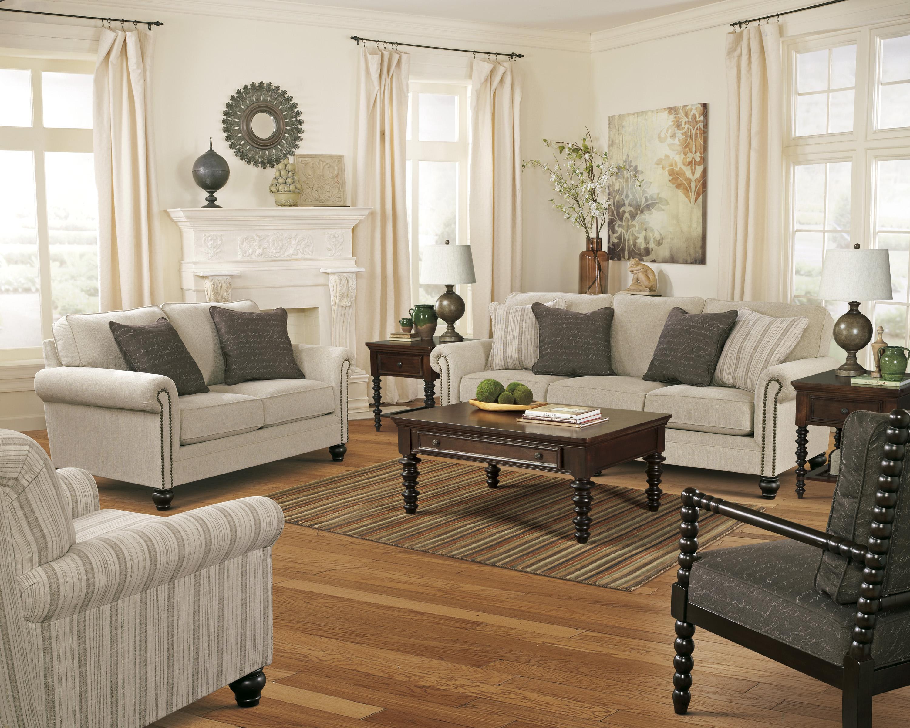 Ashley (Signature Design) Milari Linen Transitional Sofa with Rolled